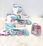 Rolki Regulowane SULIFEEL – Tęczowe/Holograficzne. Świecące. (Rozm. 32-36)