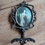 ramka mosiężna stara koronkowa robota 22cm wysokość