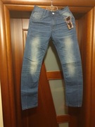 Spodnie jeans relaxed leg slim waist 158 cm nowe