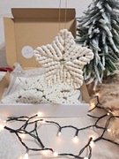 Gwiazda gwiazdka ze sznurka ecru i złoto handmade