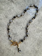 Naszyjnik ze szklanych koralików/stal nierdzewna