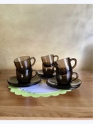 Zestaw do kawy espresso VERECO. 6 malutkich filiżanek, podstawki, mlecznik.