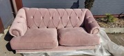 Rozowa pikowana kanapa Uszkodzona