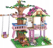 KLOCKI DLA DZIEWCZYNEK DOMEK NA DRZEWIE DOM PRZYJAŹNI FRIEND HUŚTWAKA LALKI