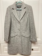 BONPRIX PŁASZCZ JASNY SZARY WEŁNA MELANŻ BEZ PODSZEWKI WIOSNA JESIEŃ ROZ 36