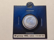 50 gr groszy 1992 Stan I menniczy