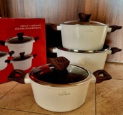 Garnki marmurowe lakierowane