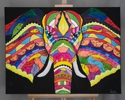 Obraz ręcznie malowany, akryl, "Na szczęście"