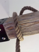 Lampa wisząca drewno- metal ,belka drewniana 