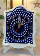 Zegar  ceramiczny ścienny wiszący Bolesławiec ceramika Z.C. Bolesławiec