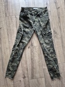Denim Co Primark jeansy rurki skinny moro kieszenie khaki zamki 40 