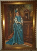 Dama - Duży i Piękny Obraz Olejny 105x74 cm