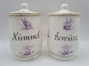 Stare porcelanowe pojemniki Kümmel Gewürz 2 szt.