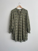 czarna tunika w kolorowe kwiatki H&M krótka sukienka M 38 40