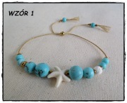 Bransoletka HANDMADE na nici z kamieni naturalnych lato rozgwiazda KOLORY