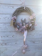 Wianek Wielkanocny na drzwi okno ścianę stroik dekoracja zając ozdoba