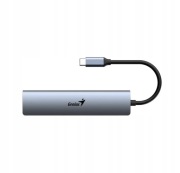 USB (3.0) hub 4-port, UH-545, szary, Genius, 3x USB 3.0, 1x RJ45