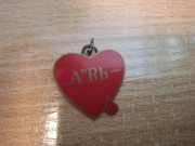 Wisiorek Grupa krwi A RH - serce Honorowy Dawca krwi vintage unikat