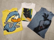 Coccodrillo trzy bluzki t-shirty bez rękawów 152