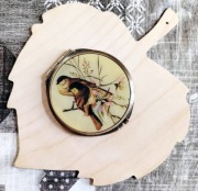 Vintage podwójne lusterko kolekcjonerskie mosiądz średnica 7 cm