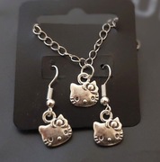 Kolczyki,łańcuszek, bransoletka Hello kitty 