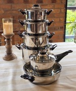 ZESTAW GARNKÓW 12 ELEMENTÓW – stal nierdzewna, indukcja