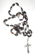 Rózaniec stary- paciorki-półszlachetne ciemny brąz 