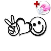 NAKLEJKA NA SAMOCHÓD AUTO LAPTOP - PEACE LOVE AND SMILE