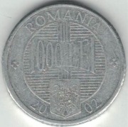 Rumunia 1000 lei lejów 2002 - 22,2 mm - nr 1