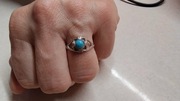 Pierśconek srebny 925 z turkusem  roz.16