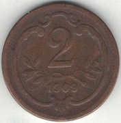 Austria 2 heller 1909 - 19 mm - nr 3