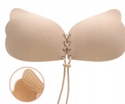 Biustonosz samonośny push up stanik C bez ramiączek bez pleców 