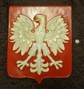 PRL Godło orzeł bez korony duży - aluminium 1980
