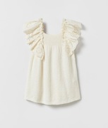 Sukienka Zara 116 z dzianiny falbanki haft 