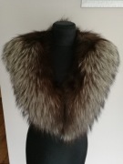 Jenot Kołnierz Futro Jenot Lis Naturalny Duży Płaszcz Kurtka Szal Etola