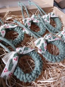 Zestaw BOX ozdoby świąteczne zawieszki na choinkę makrama 6 sztuk