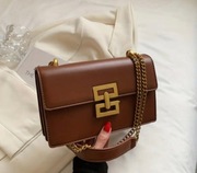 Elegancka Torba na Ramię w Stylu Vintage z Metalowym Zapięciem