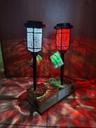 Lampy solarne ogrodowe LED efekt pękniętego szkła 2 sztuki