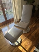 BoConcept skórzany fotel z podnóżkiem