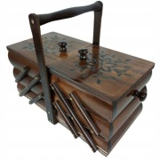 Niciarka Rozkładana Drewniana Duży Pojemnik na Przybory Krawcowej 