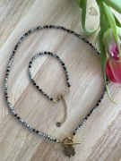 Zestaw biżuterii z kamienia naturalnego naszyjnik choker i bransoletka 