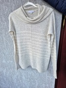 Ładny jasny kaszmirowy sweter w paski M, 100% kaszmir