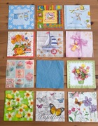 Zestaw piąty - 12 serwetek, decoupage, nowe