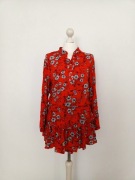 Czerwona sukienka Mil 36 kwiaty Le collet premium