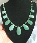 Zielony awenturyn, kamień szczęścia, elegancka, wytworna kolia, naszyjnik