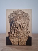 Podglądacz, A4, sklejka (prezent, obraz, ozdoba, pirografia)