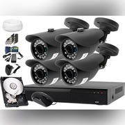 Kompletny zestaw monitoringu 4 kamery fullHD, dysk