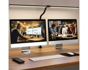 Lampa biurkowa LED APMIEK 80 cm, 24W, ściemniana, z pilotem, czarna