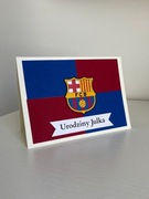 Kartka z motywem FC Barcelony, personalizowana.