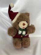 Pluszak miś z czapką Mikołaja vintage